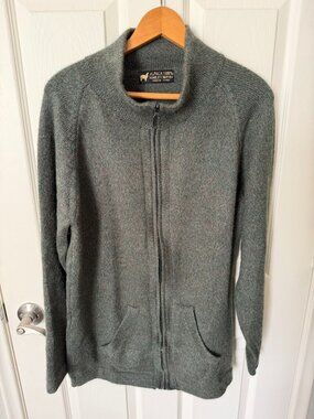 100% Alpaca Full Zip Sweater Large